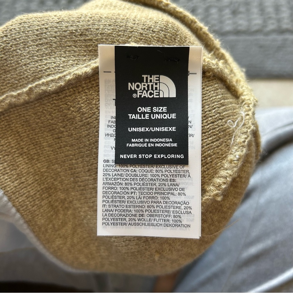 The North Face Khaki Stone Heather Beanie Women’s, Olive Tan - Picture 4 of 6